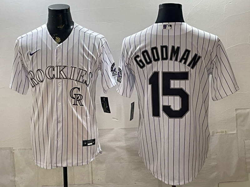Men Colorado Rockies #15 Goodman white MLB 2026 jersey 0722027